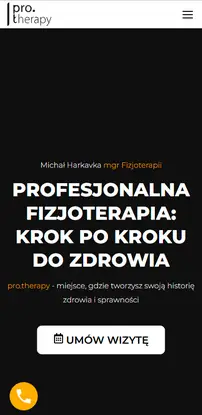Strona Pro.therapy na urządzeniu mobilnym